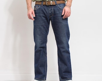 DIESEL jeans blue straight leg denim men size W34 L30