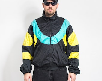 Athletic Works AW Vintage Retro Track Jacket Windbreaker.1990's XL