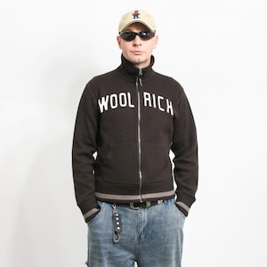 WOOLRICH sweater brown knitted cardigan men size L
