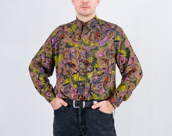 Paisley Shirt Printed Long Sleeve 90s 