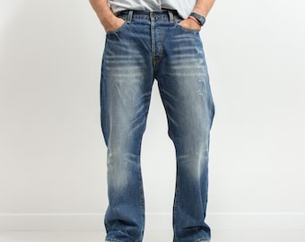 Ed Hardy de Christian Audiger jeans Y2K denim desgastado talla hombre W34 L30