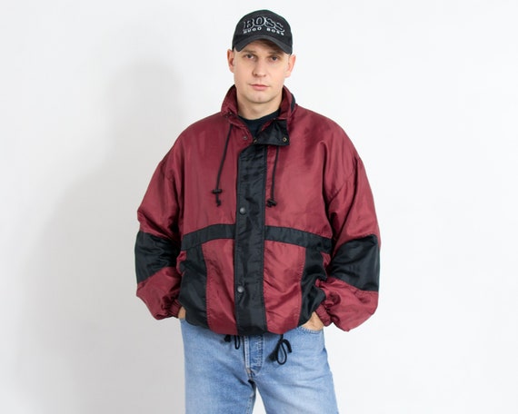 Burgundy windbreaker mens online