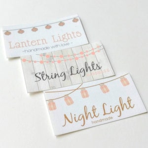 String Lights printed sew on fabric labels, custom label, product label, sewing label, quilt label, sewing gift, sewing notion, personalized
