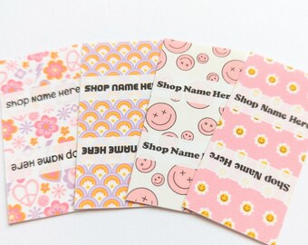 Custom Cotton Fabric Labels: Retro Funky Sew On Tags