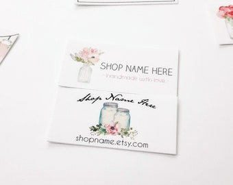 Mason Jars printed sew on fabric labels, custom labels, product labels, sewing labels, quilt label, sewing gift, sewing notion, personalized