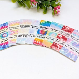 Tie Dye printed sew on FOLD OVER fabric labels, custom labels, product labels, sewing labels, quilt labels, sewing gift, personalized label