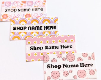Retro Funky Fabric Labels – Bold Printed Sew-On Flat Tags | Custom Product, Quilt & Brand Labels