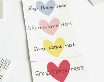 Simple Hearts printed sew on fabric labels, custom labels, product label, sewing label, quilt label, sewing gift, sewing notion, personalize