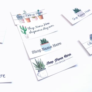 Succulents printed sew on fabric labels, custom labels, product label, sewing labels, quilt labels, sewing gift, sewing notion, personalized