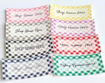 Custom Gingham Fabric Labels: Sew-On Cotton, 2" x 1"