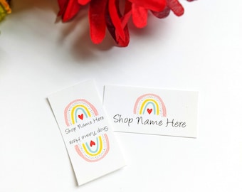 Rainbow printed sew in fabric labels, custom labels, product labels, sewing labels, fold over label, quilt label, sewing gift, sewing notion