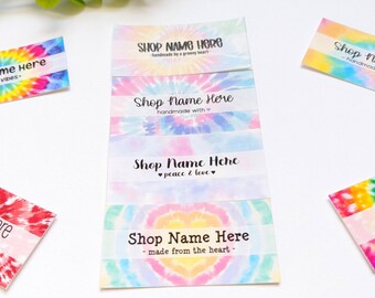 Tie Dye Fabric Labels – Custom Sew-On Tags | Personalized Cotton Product Labels