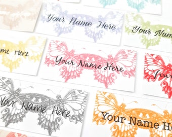 Butterflies printed sew on fabric labels, custom labels, product label, sewing labels, quilt label, sewing gift, sewing notion, personalized