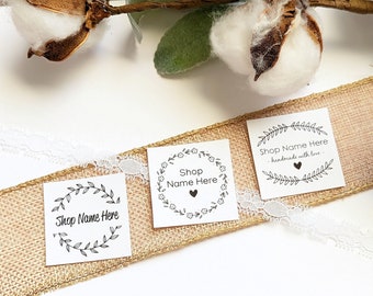 Wreath Frame printed sew on fabric labels, custom labels, product labels, sewing label, quilt label, sewing gift, sewing notion, personalize