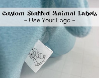 Custom Fabric Labels for Stuffed Animals & Dolls – Sew-In or Fold-Over Tags | Personalized Plushie Tags