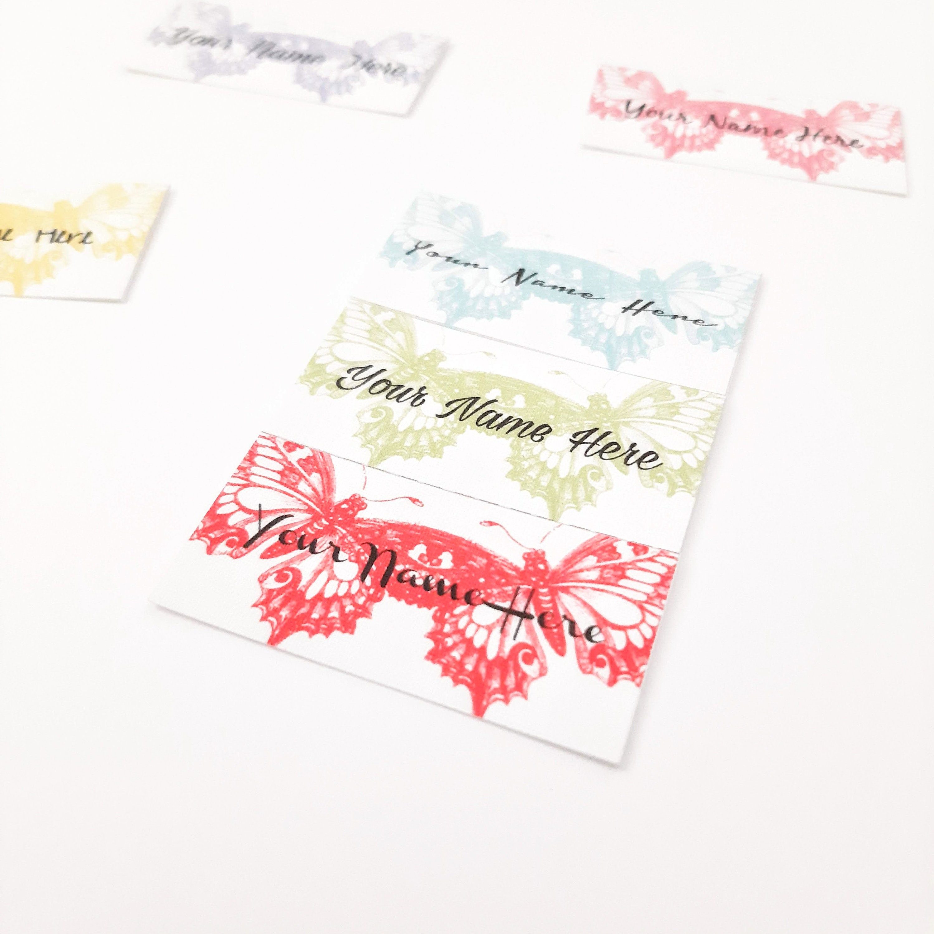 Butterflies Printed Sew on Fabric Labels, Custom Labels, Product Label ...