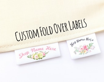 FOLD OVER etichette in tessuto personalizzate, etichetta da cucire, etichette personalizzate, etichette personalizzate, etichetta trapunta, etichette all'uncinetto, etichette di prodotto, nozione di cucito
