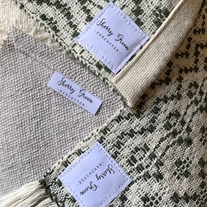 Fabric Rug Label Set of 70 Custom Cotton Labels – Flat or Fold-over 1.5