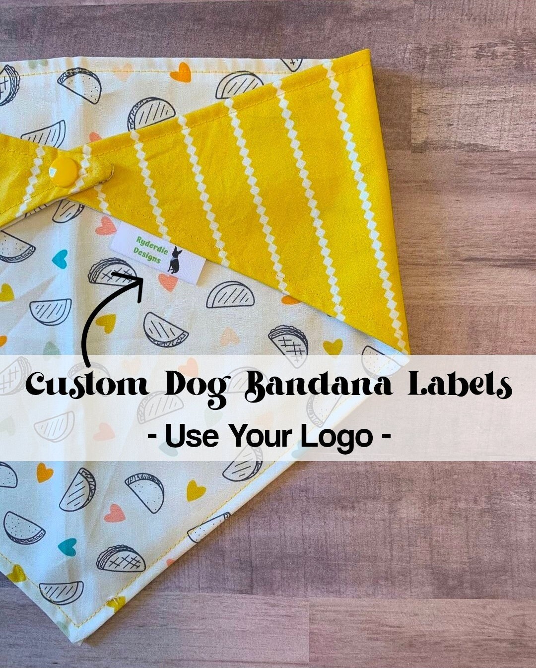 Dog Bandana Labels Custom Fold Fabric Labels Sew in Label Etsy
