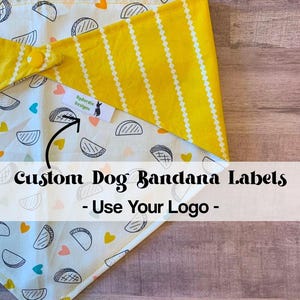 Custom Dog Bandana Labels – Fold-Over Fabric Tags for Pet Accessories | Sew-In Personalized Labels for Bandanas & Pet Wear