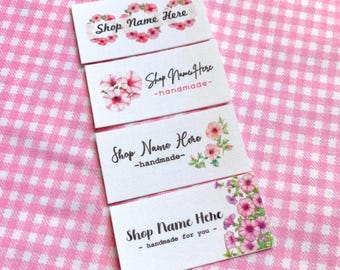 Petunia Floral Fabric Labels – Custom Flat Sew-On Tags | Personalized Quilt & Product Labels