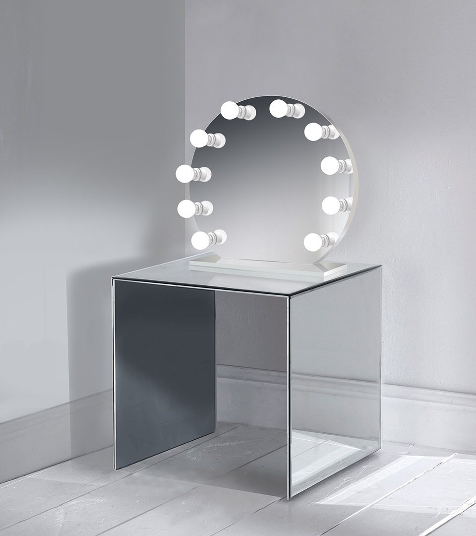28x25 Curved Lighted Glam Vanity Mirror LED Etsy