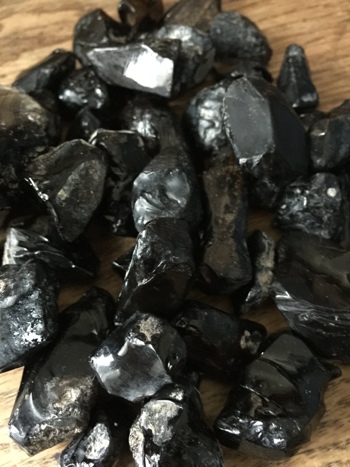 Natural Raw Black Apache Tears Obsidian Stones Etsy
