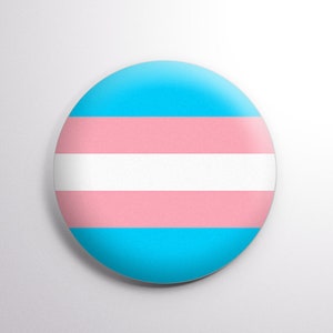 Trans Flag Button - Transgendered Pride Rainbow, LGBTQ Rights  -  2.25" (58mm) Button