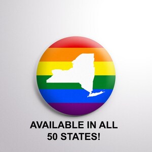 State Gay Pride Pin-Available in all 50 States (Read Description)  -  2.25" (58mm) Button