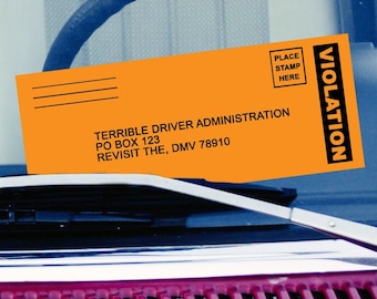 Fake Parking Ticket - Terrible Driver Prank. Joke Fake Parking Violation. FREE USA Shipping!