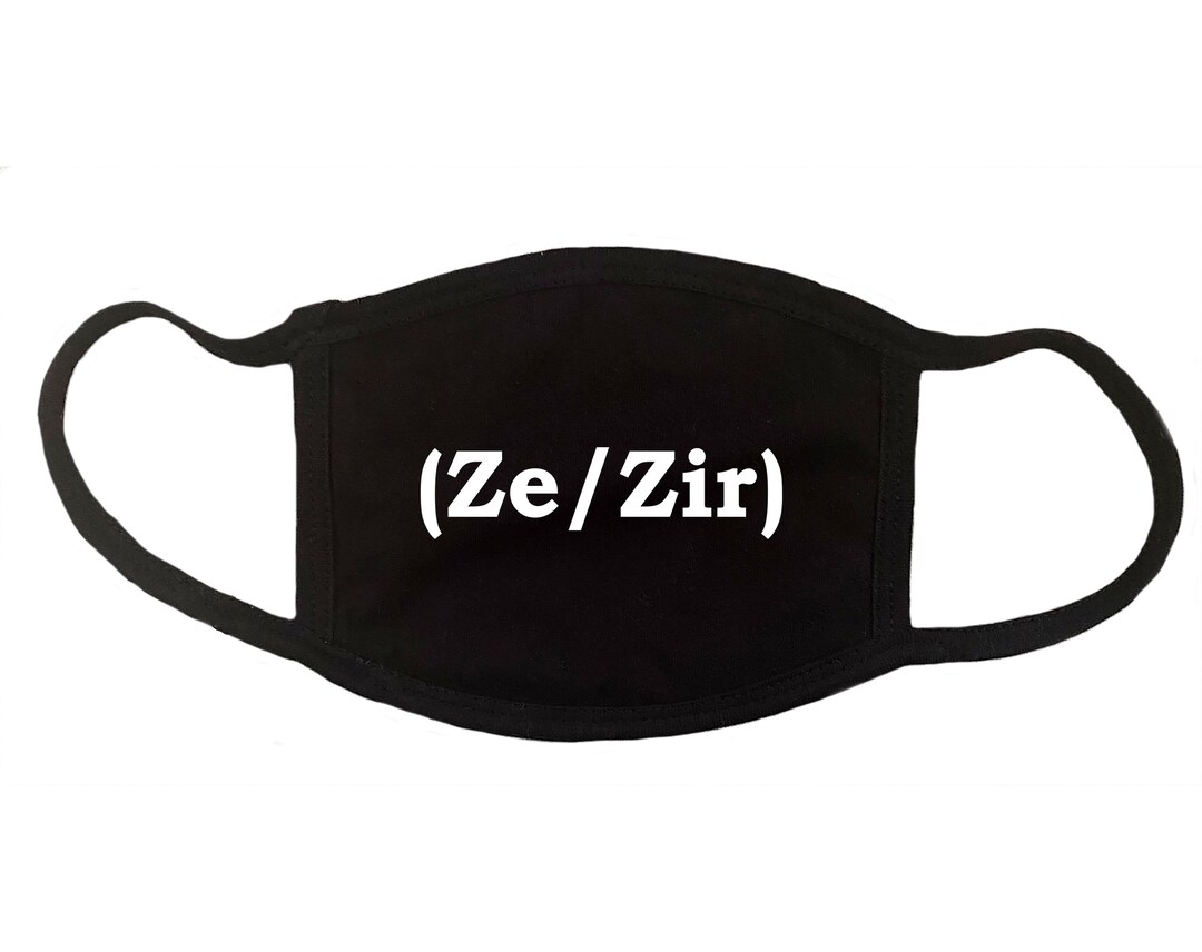 Ze/zir Gender Pronouns Face Mask. Ze Zir Pronoun. 3ply Cotton Washable