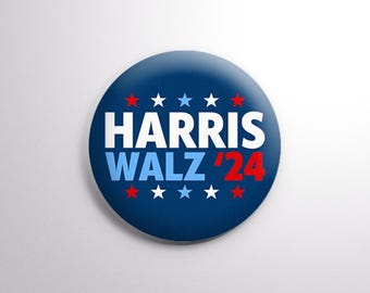 Harris Walz &#39;24 - Kamala Harris/Tim Walz 2024 Election 2.25&quot; Button. 2024 Presidential Election Pin