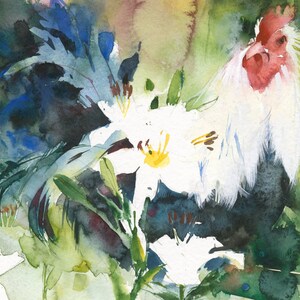 In the Summer Border. Cockerel Giclee Print