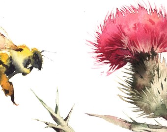 Bee with Thistle