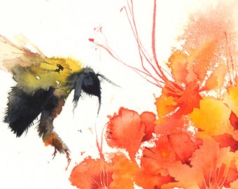 Bumblebee with Orange Flowers