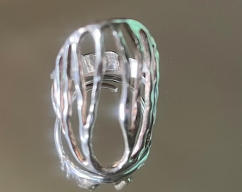 Wavy Lines Size 9 Statement Ring