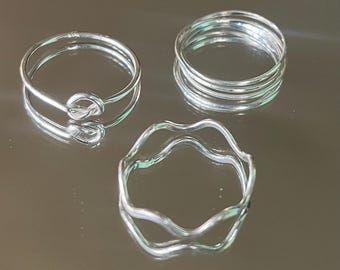 Bundle Of 3 Skinny Rings Size 10