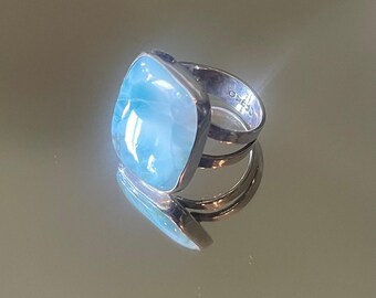 Size 7 Sterling Silver Larimar Ring
