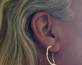 Curved Square Hoop Earrings