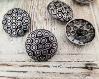 Sale Antique Silver Rivets Antique Silver Concho Rivets Metal Dots Metal Spots (17mm) ( 5 sets)