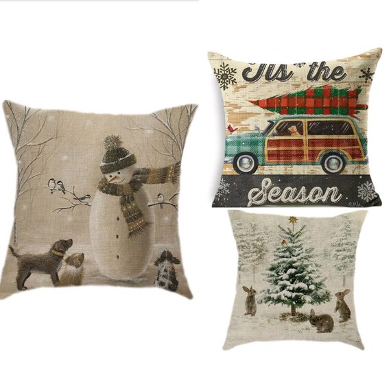 Sale Sale Christmas Pillows Rustic Truck Pillow Home Decor Etsy