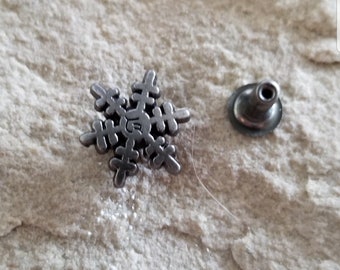 Antique Silver Rivets Snowflake Rivets Stud Rivet Concho Studs 5 Pieces [ 12mm ]