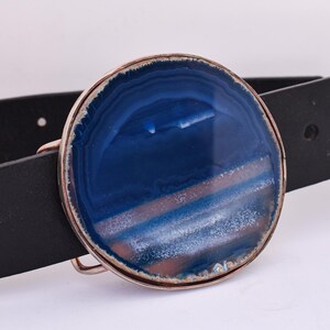 Blue Agate Belt Buckle - Etsy display picture 1