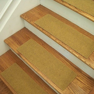 Essential Carpet Stair Treads - Style Berber - Color Natural - Size 24&quot; x 8&quot; - Sets of 4, 7, 13, or 15
