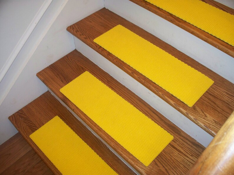 Essential Carpet Stair Treads Style Berber Color Yellow Etsy