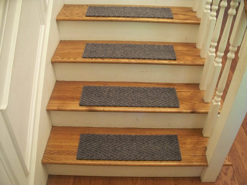 Essential Carpet Stair Treads Style Herringbone Color Etsy