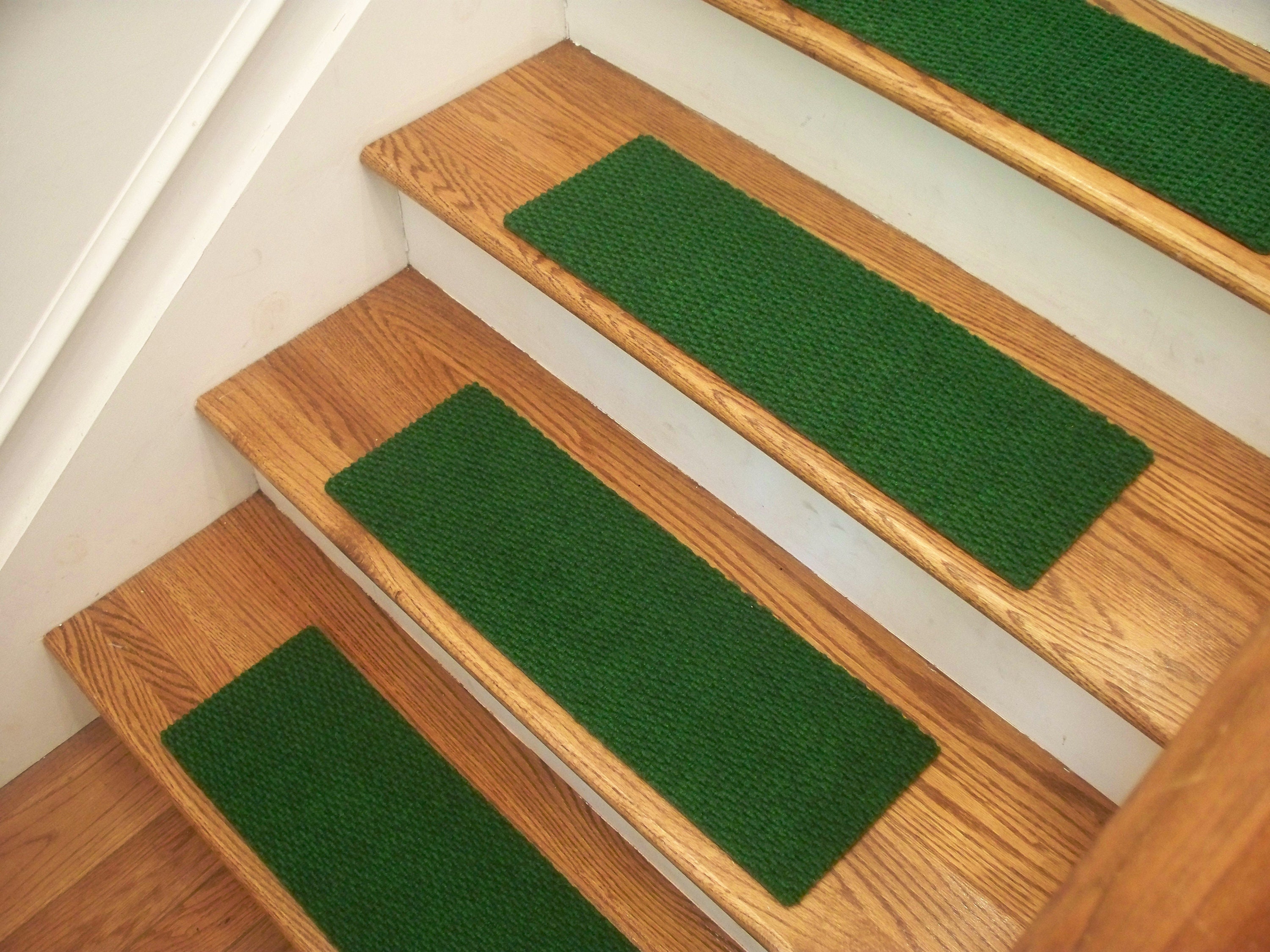 Essential Carpet Stair Treads Style Berber Color Green Etsy