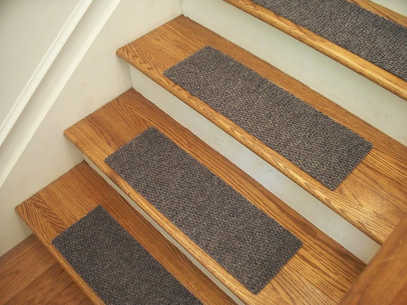 Essential Carpet Stair Treads Style Berber Color Beige Gray Size 24 x 8 Sets of 4, 7, 13, 15, and 17 image 1