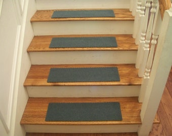 Essential Carpet Stair Treads - Style Berber - Color Sky Blue - Size 30" x 8" - Sets of 4, 7, 13, 15, and 17