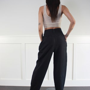 vtg 80s linen high rise pleated balloon trousers W 26 27 image 9